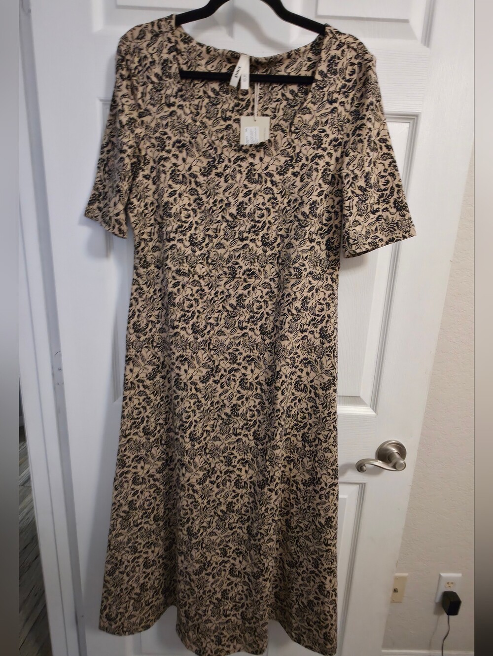 Pact Organic Paisley Blossoms Fit & Flare Midi Dress, XL - Picture 3 of 7